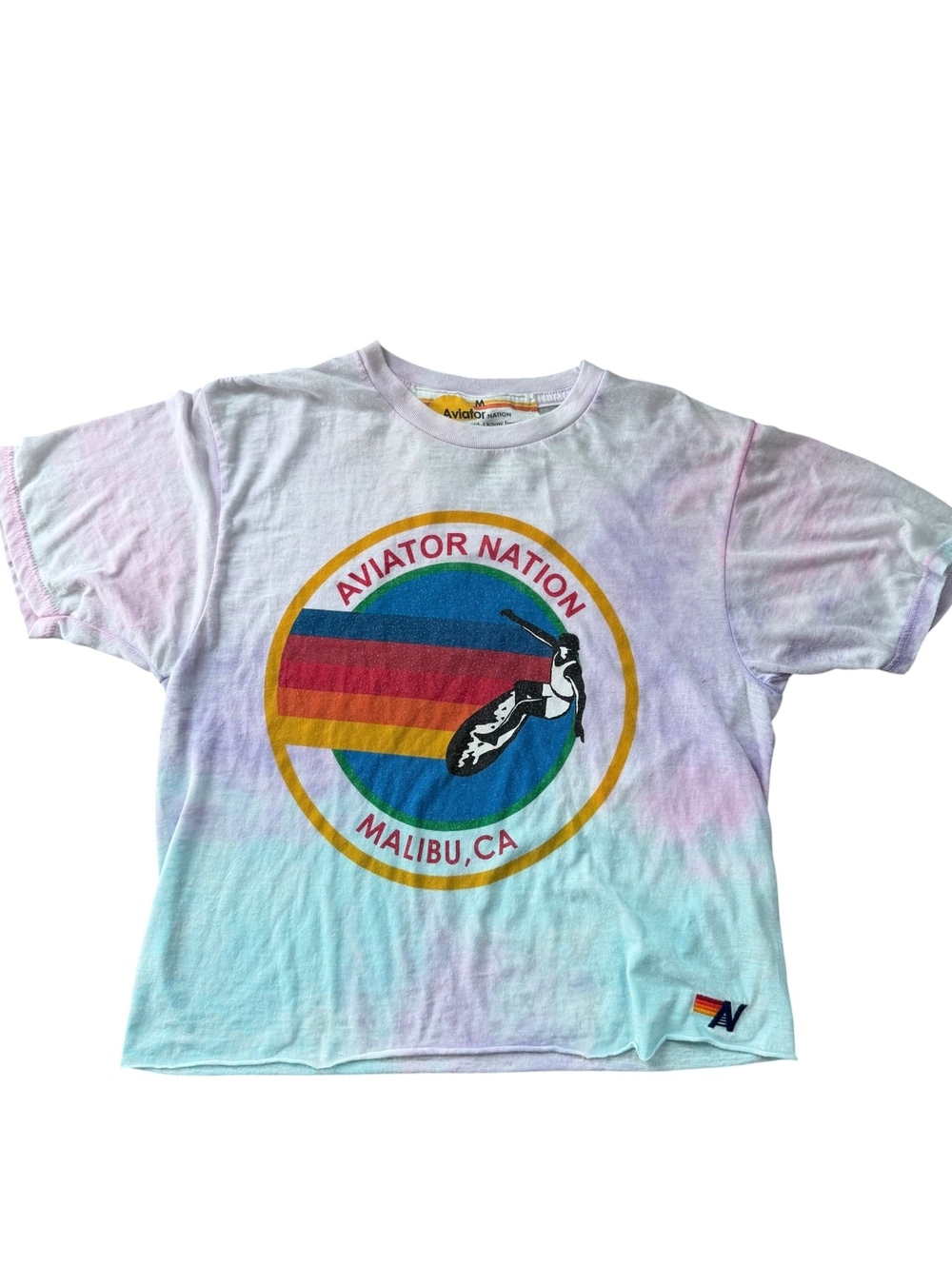 Aviator Nation Malibu CA Tie-Dye Graphic T-Shirt M